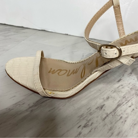 Sam Edelman Dara Ivory Croc Faux Leather Heeled Sandal 9M - Picture 9 of 14